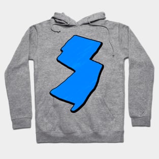 Bright Blue New Jersey Outline Hoodie